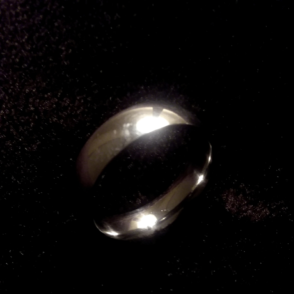 (RESERVED) White ring men's wedding band